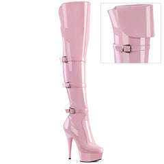 DELIGHT-3018  Baby Pink Stretch Patent/Baby Pink