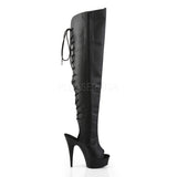 DELIGHT-3019  Black Faux Leather/Black Matte