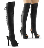 DELIGHT-3019  Black Faux Leather/Black Matte