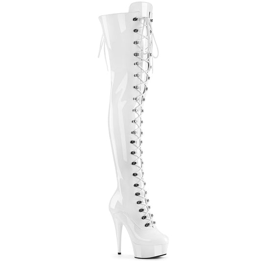 DELIGHT-3022  White Stretch Patent/White