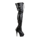 DELIGHT-3025  Black Str Faux Leather/Black Matte