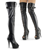 DELIGHT-3025  Black Str Faux Leather/Black Matte