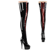 DELIGHT-3027  Black-Red Stretch Patent/Black