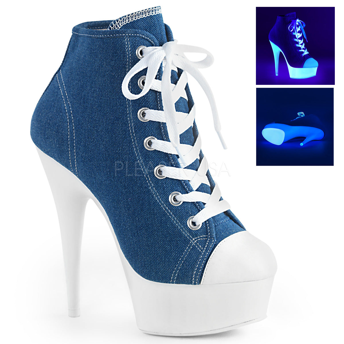 DELIGHT-600SK-02  Denim Blue Canvas/Neon White