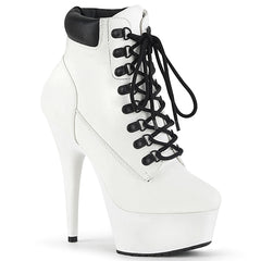 DELIGHT-600TL-02  White Nubuck Faux Leather/White Matte