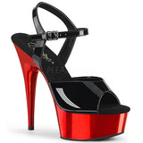 DELIGHT-609  Black Patent/Red Chrome