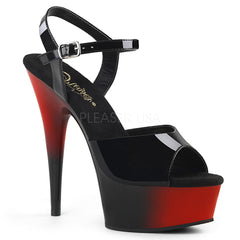 DELIGHT-609BR  Black Patent/Red-Black