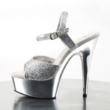 DELIGHT-609G  Silver Multi Glitter/Silver Chrome