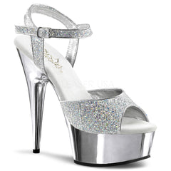 DELIGHT-609G  Silver Multi Glitter/Silver Chrome