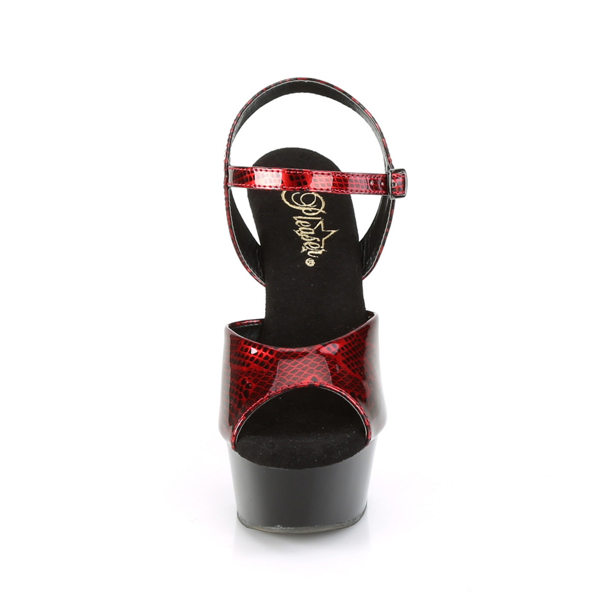 DELIGHT-609SP  Red Snake Print Patent/Black