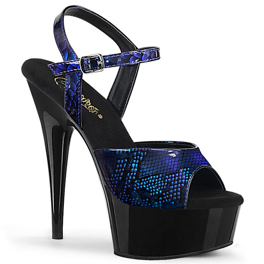 DELIGHT-609SP  Royal Blue Snake Patent/Black