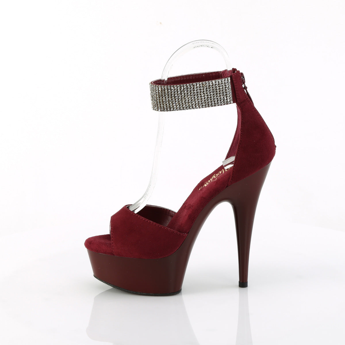 DELIGHT-625  Burgundy Faux Suede/Burgundy Matte