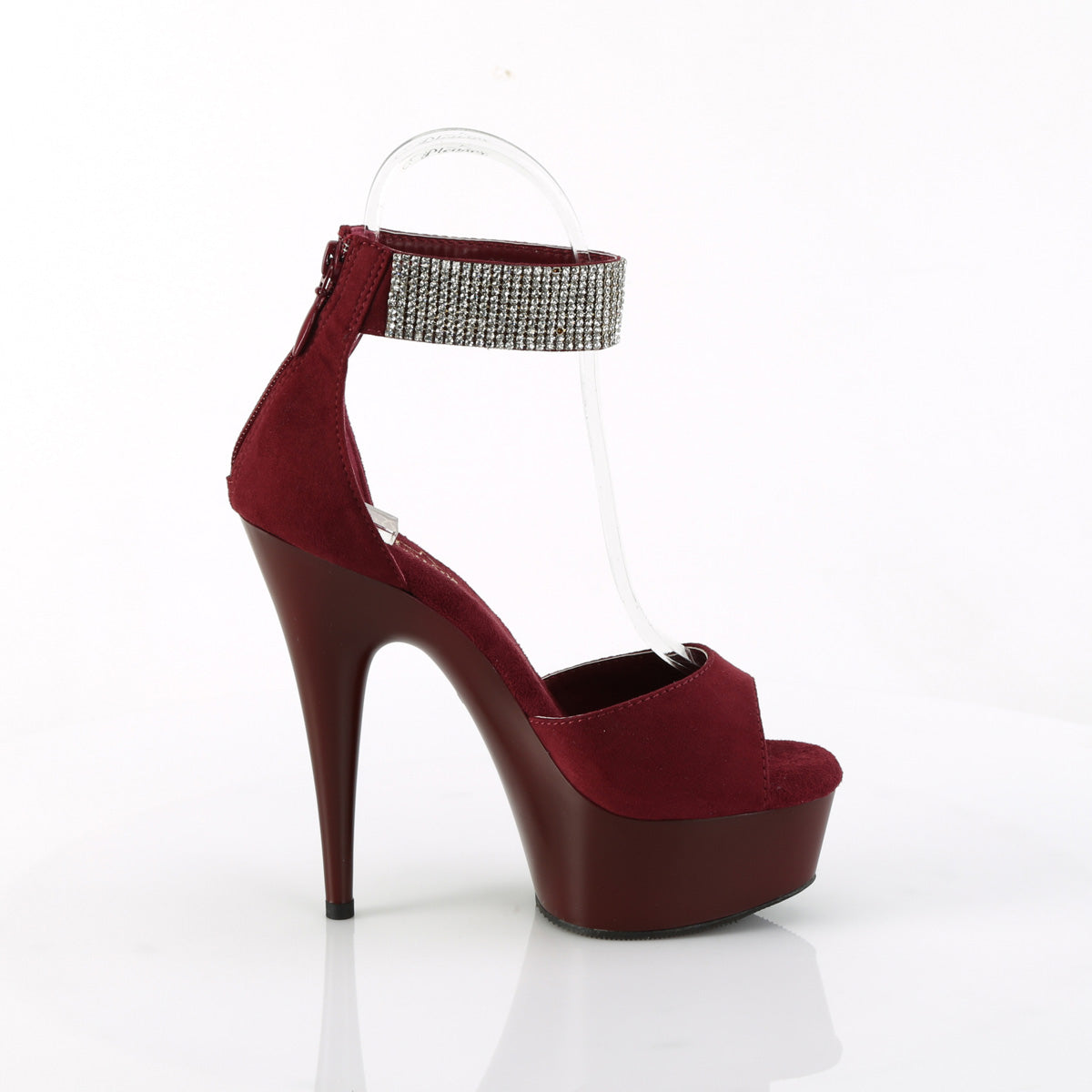 DELIGHT-625  Burgundy Faux Suede/Burgundy Matte