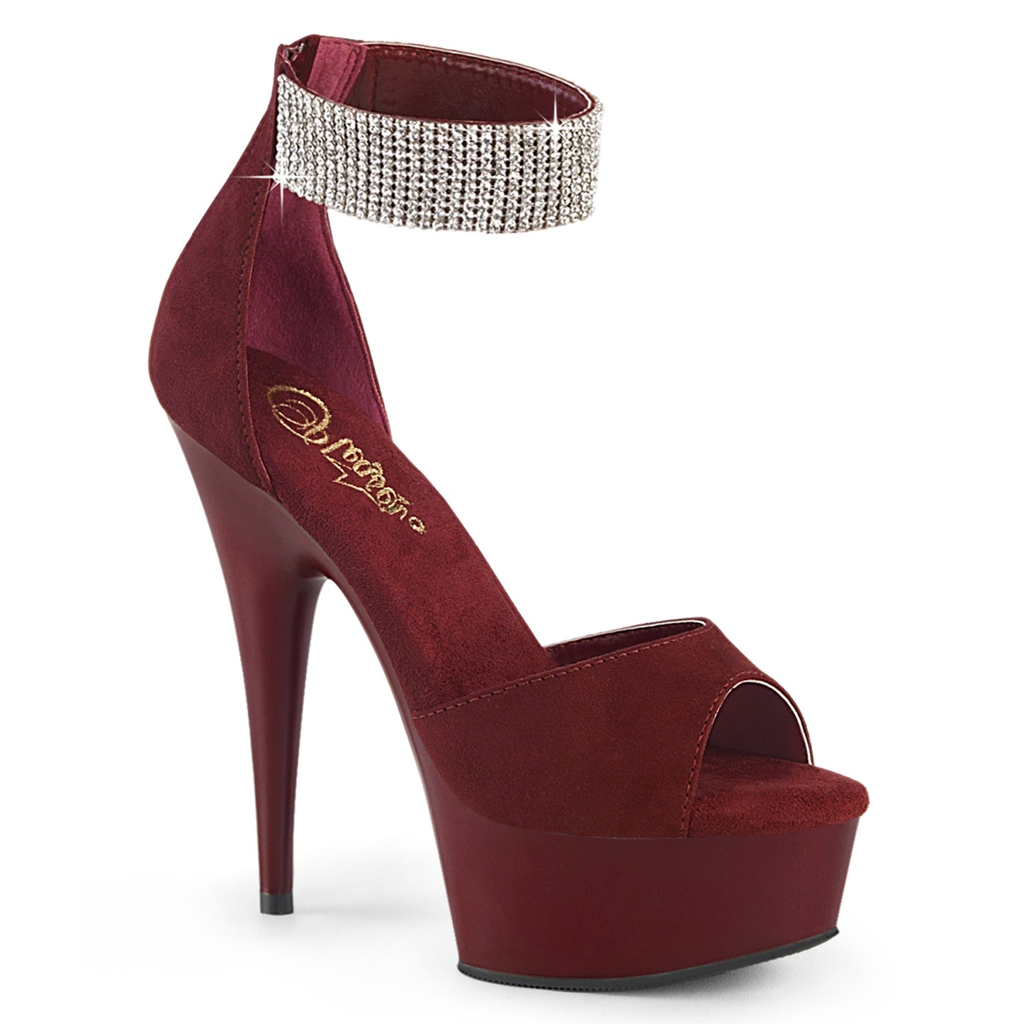 DELIGHT-625  Burgundy Faux Suede/Burgundy Matte
