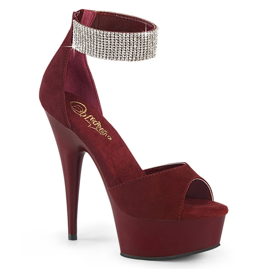 DELIGHT-625  Burgundy Faux Suede/Burgundy Matte