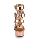 DELIGHT-658  Rose Gold Metallic PU/Rose Gold Chrome