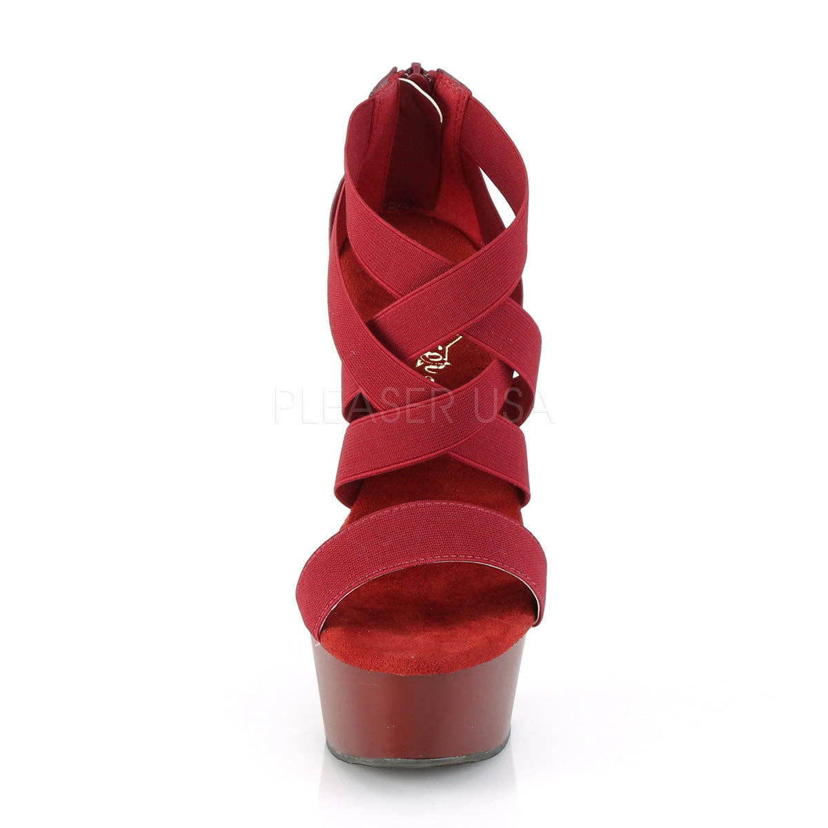 DELIGHT-669  Burgundy Elastic Band-Faux Leather