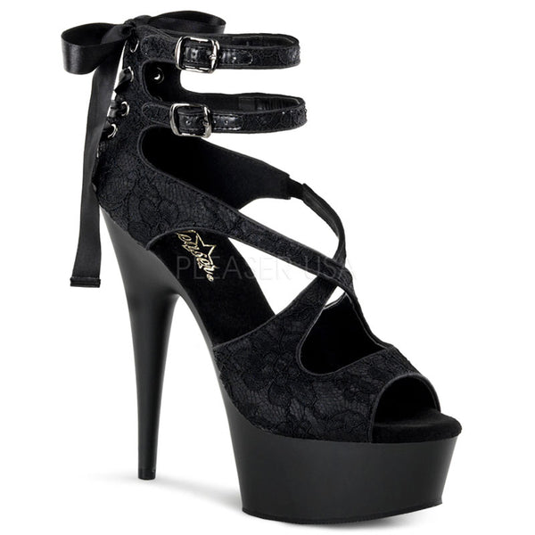 DELIGHT-678LC  Black Satin-Lace/Black Matte