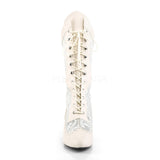 DIVINE-1050  Ivory Faux Leather-Satin Lace