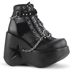 DYNAMITE-101  Black Vegan Leather-Vegan Suede