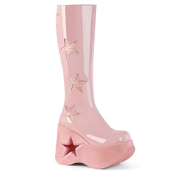 DYNAMITE-218  Baby Pink Patent-Baby Pink Multi Gliter