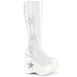 DYNAMITE-218  White Patent-White Multi Glitter