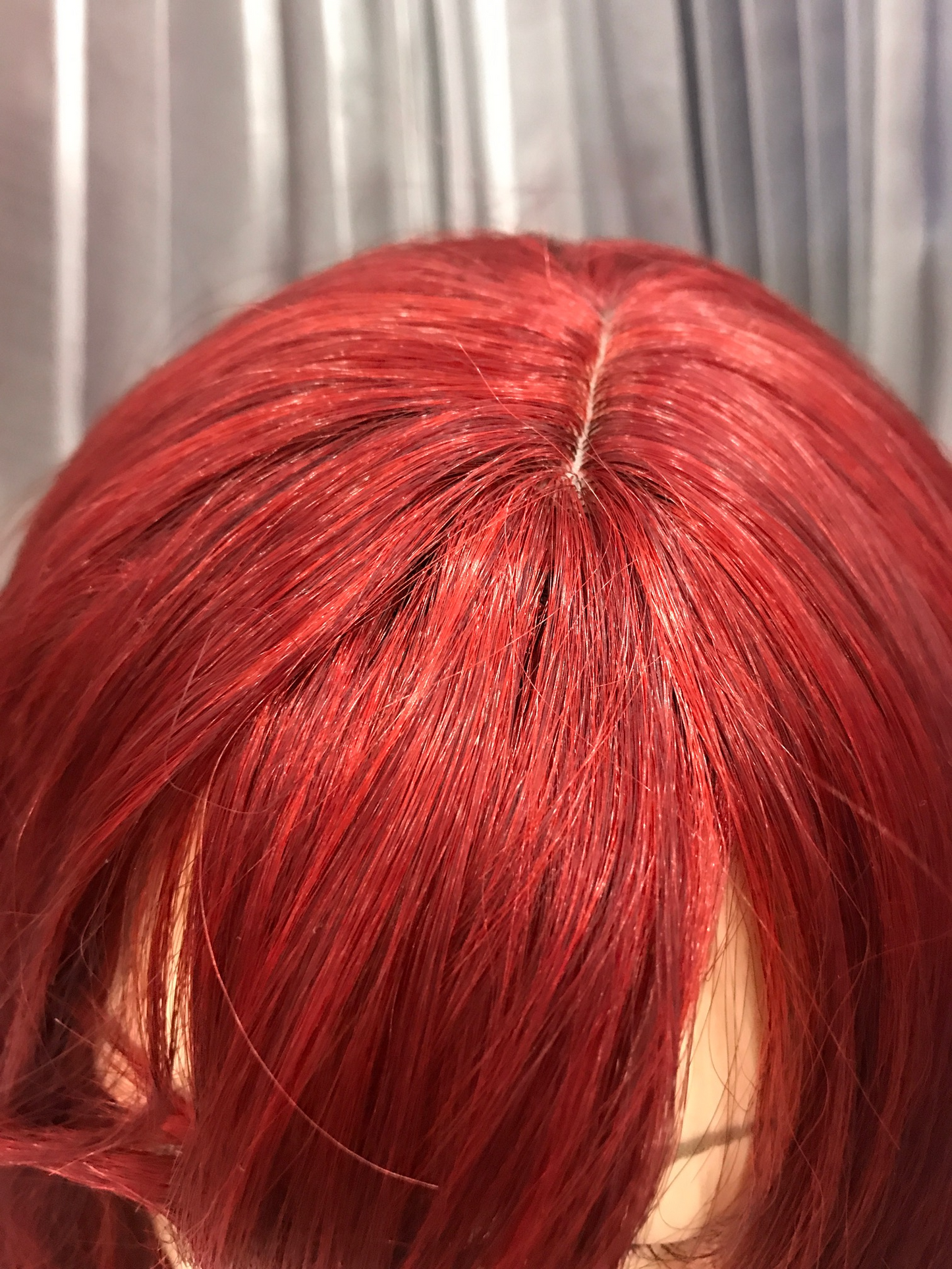 Red Ombre 24" Synthetic Wavy Wig With Soft Fringe