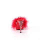 ELEGANT-401F  Red Marabou-Faux Leather/Red