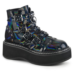 EMILY-315  Black Hologram Vegan Leather