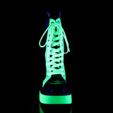 EMILY-350  Black Patent-UV Neon Green