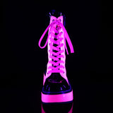 EMILY-350  Black Patent-UV Neon Pink