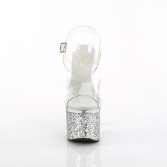 ESTEEM-708LG  Clear/Clear-Silver Glitter