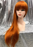 Copper 24" Heat Resistant Straight Wig With Blunt Fringe