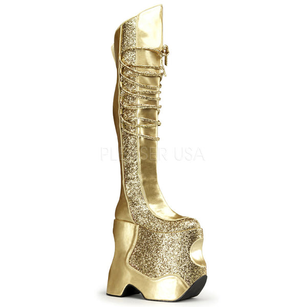 FABULOUS-3035  Gold Crinkle Patent-Glitter