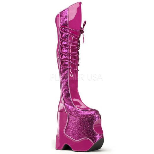 FABULOUS-3035  Hot Pink Crinkle Patent-Glitter