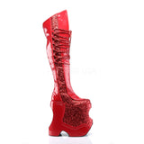 FABULOUS-3035  Red Crinkle Patent-Glitter