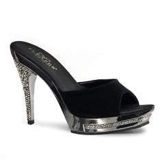 FAME-401M  Black Suede/Pewter Chrome