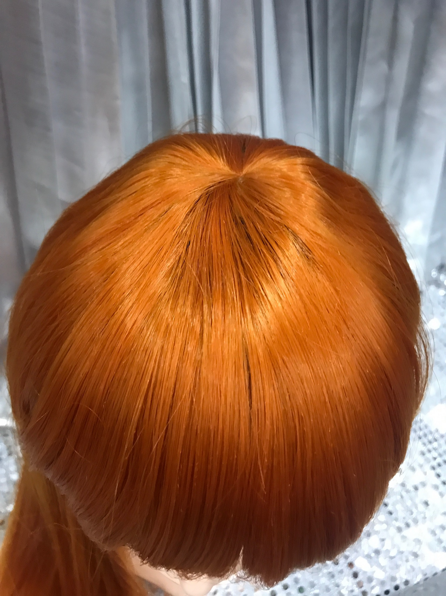 Copper 24" Heat Resistant Straight Wig With Blunt Fringe