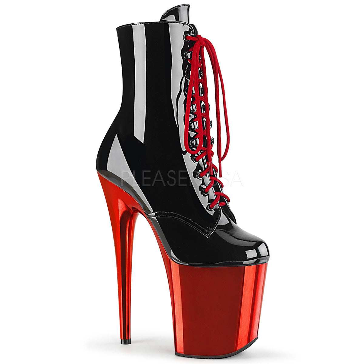 FLAMINGO-1020  Black Patent/Red Chrome