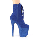 FLAMINGO-1020FSMG  Royal Blue Faux Suede/Royal Blue Multi Mini Glitter