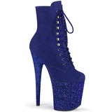 FLAMINGO-1020FSMG  Royal Blue Faux Suede/Royal Blue Multi Mini Glitter