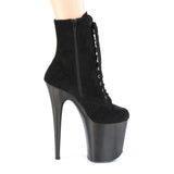 FLAMINGO-1020FST  Black Faux Suede/Frosted Black