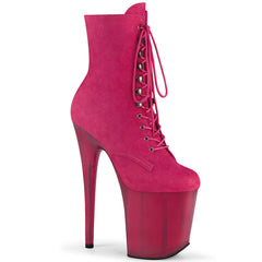 FLAMINGO-1020FST  Hot Pink Faux Suede/Frosted Hot Pink