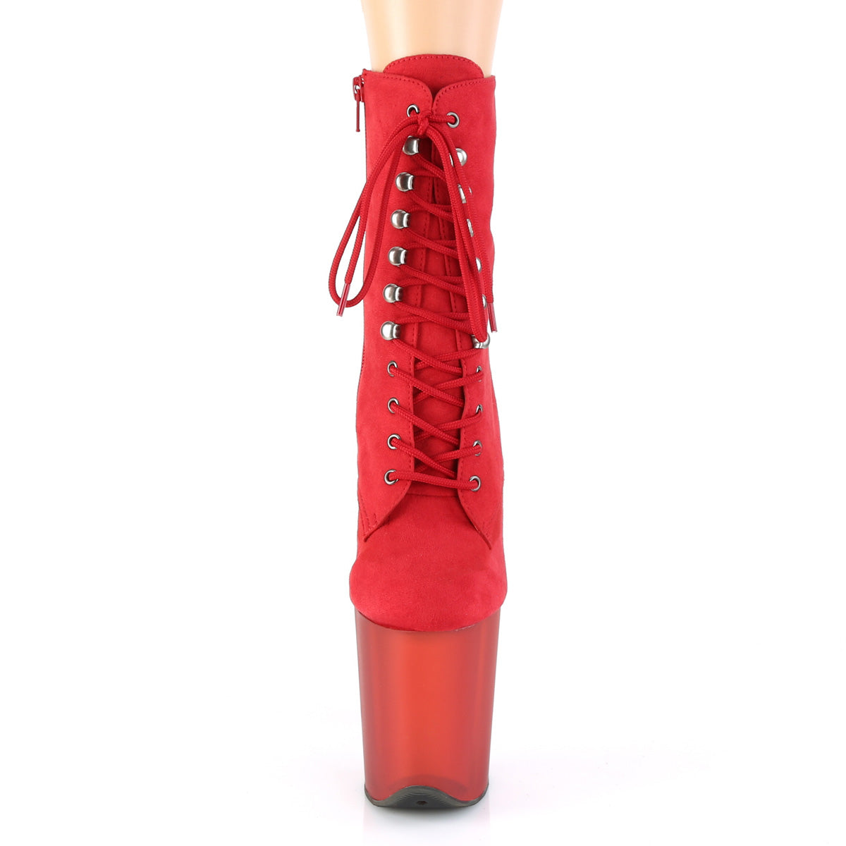 FLAMINGO-1020FST  Red Faux Suede/Frosted Red