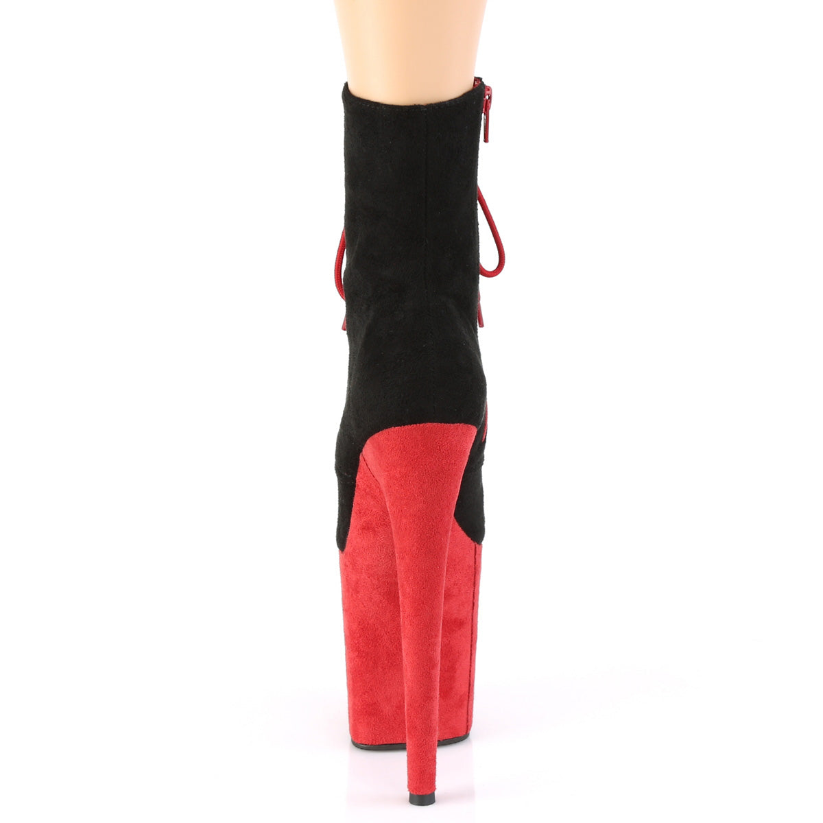 FLAMINGO-1020FSTT  Black Faux Suede/Red Faux Suede
