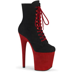 FLAMINGO-1020FSTT  Black Faux Suede/Red Faux Suede