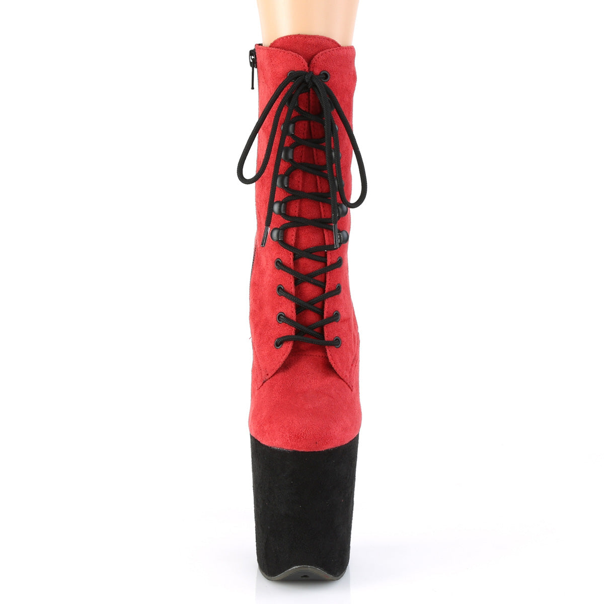 FLAMINGO-1020FSTT  Red Faux Suede/Black Faux Suede