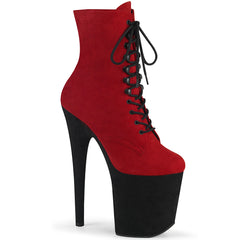 FLAMINGO-1020FSTT  Red Faux Suede/Black Faux Suede