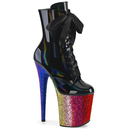 FLAMINGO-1020HG  Black Holo Patent/Rainbow Glitter