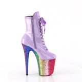 FLAMINGO-1020HG  Lavender Holo Patent/Rainbow Glitter